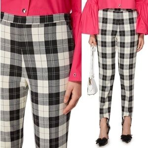 Baum Und Pferdgarten Naleen Tailored Trousers in Ivory & Black Check Size: 4
